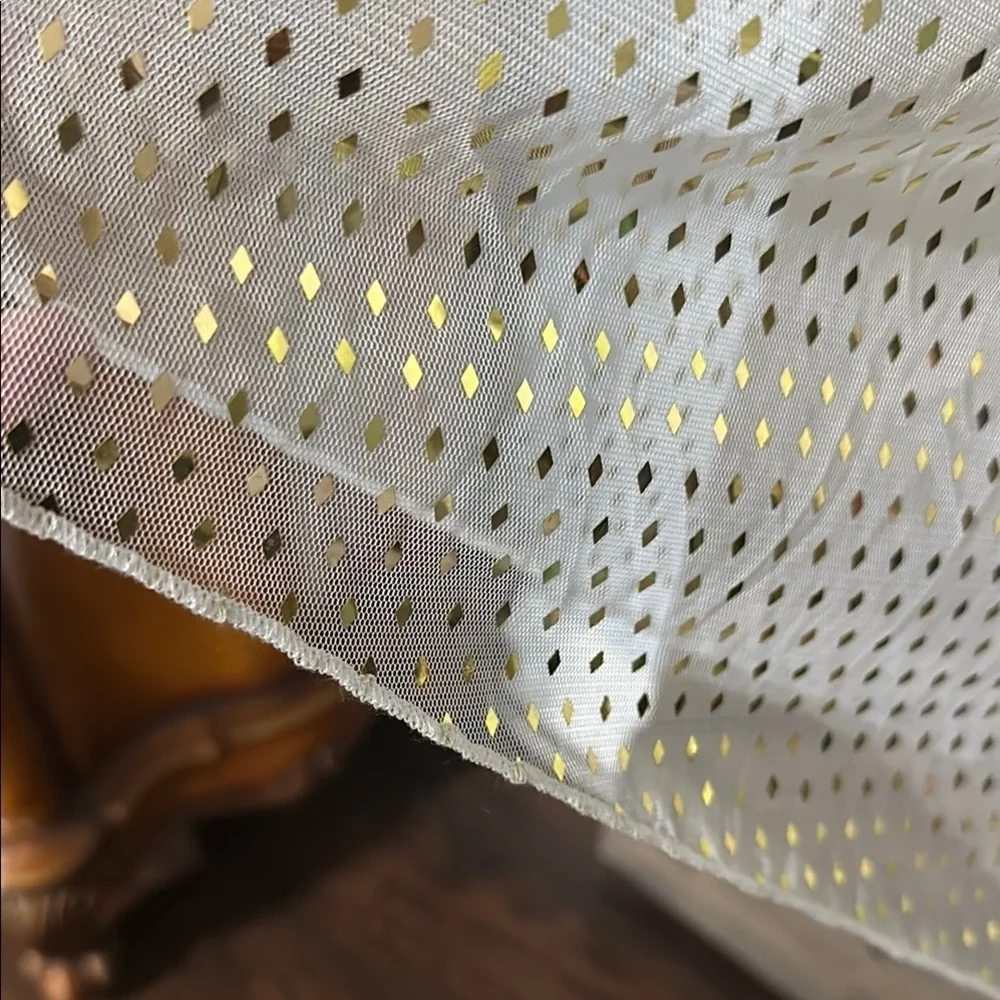 LuLaRoe‎ White and Gold Polka Dot Skirt